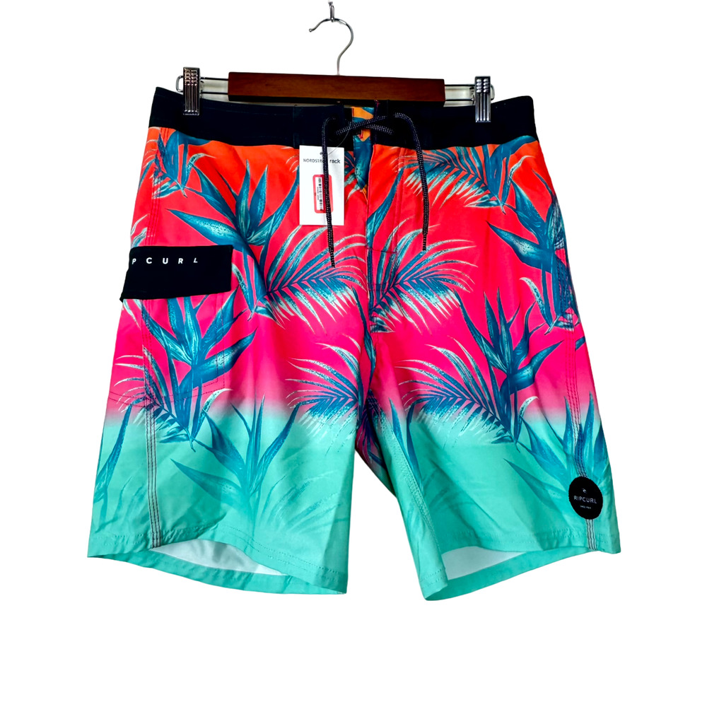 Ripcurl Pink Blue Palm Print Board Shorts Size 20